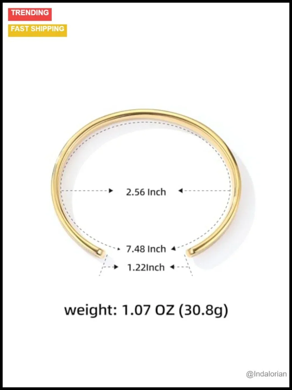 14K Gold Plated Bangle Bracelet Open Cuff Stackable Women's Jewelry